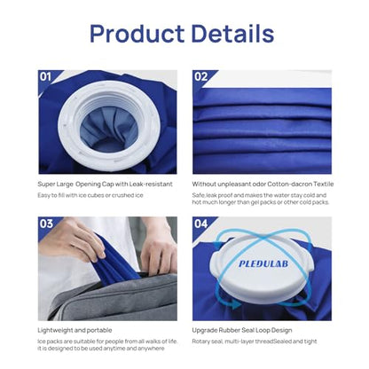 Ice Bag for Injuries, Reusable Ice Packs for Injuries, Hot & Cold Therapy and Pain Relief with Elastic Breathable Support Wrap, No-Leak Elastic Breathable Ice Bags, 4-Pack, 3 Sizes (6"/9"/11") - size: 6, 9, 11 Inch Set with Wrap