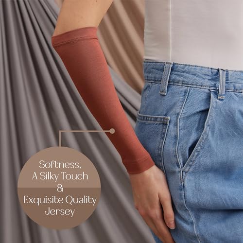 Modest Arm Cover | Jersey Arm Cover | Modest Sleeve Covering for Muslim Women - color: Redwood