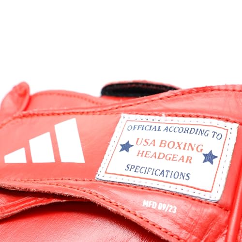 adidas Boxing and Martial Arts Headgear - Amateur, IBA and USA Boxing Approved Competition Head Guard - color: Red, size: X-Large