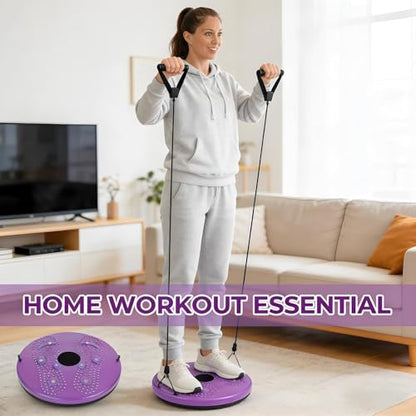 Waist Sculptor, 2026 New Lovely Waist Twister Machine Exercise with Arm Bands, Adjustable Ab Twister Board Twisting Waist Disc for Legs, Buttocks, Hip Exercise Training, Shaping the Body - color: Pink