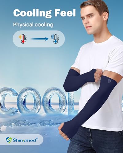 Arm Sleeves for Men Women UV Sun Protection Compression Arm Warmer Tattoo Cover Up, Sports Golf Cooling Sleeves - color: 3 Pairs_white + Navy Blue + Shiny Green