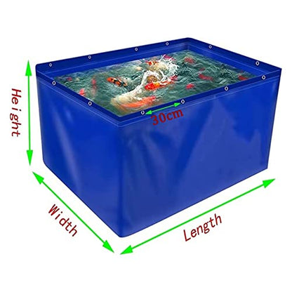PVC Canvas Fish Pond with Drain Valve - Outdoor Temporary Holding Tank for Saltwater Fish, Koi, and Turtles - Durable Water Storage Pool for Aquatic Life - size: 1x3x1m