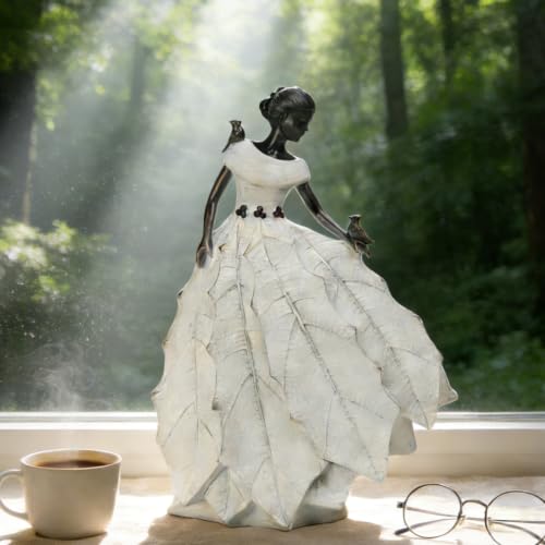 DiliComing Fairy Garden Statue Maiden Home Decoration 14.5 Inch Table Decor - color: White-14.5 Inch