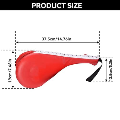 Taekwondo Kick Pad, Karate Martial Arts Training Equipment Kicking Target Pad, Double Strike Boxing Pad Punching Paddles for Kids Youth Adult Tae Kwon Do Karate Kickboxing, 15 x 7.5in, Red