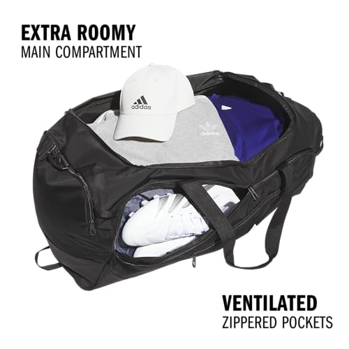 adidas Defender 5 Duffel Bag for Sports, Gym and Travel, Black, OSFA - color: Black, style: Large (100l)