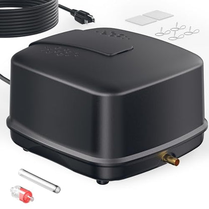 Pond Aerator, 640GPH High-Volume Pond Air Pump for 1000-3000 Gallon Ponds, Ultra-Quiet Septic Aerator IP65 Waterproof for Koi Pond, Water Garden, Fish Tank & Winter Ice Prevention P840