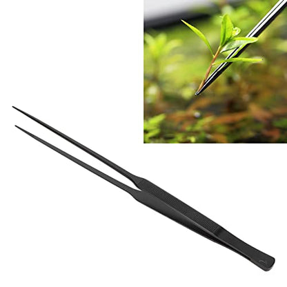 Aquarium Tweezers,Stainless Steel Long Handle Straight Fish Tank Feeding Forceps Fish Feeding Pliers for Aquarium Plants Substrates Gravel Corals (Straight Tweezers)