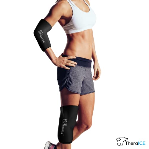 TheraICE Hamstring Compression Sleeve for Women & Men, Hot and Cold Compress Reusable, Thigh Wrap, Cooling Sleeves, Quad Ice Packs for Injuries Reusable, Hamstring Braces Recovery for Pain Relief(XXL) | LG Reusable Thigh Quad Braces for Women & Men, Reusa