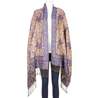 TUSHUSTY Pashmina Feel Shawls Wraps Rave Scarf for Women Soft Silky Reversible Men Scarves Hijab - color: Royal Blue