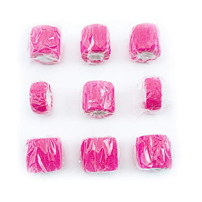FRESINIDER 9 Rolls Self Adhesive Wrap Athletic Tape Gauze, Breathable Elastic Cohesive Bandage for Sports Injury & Pet (7 Pcs 2" x 5 Yards + 2 Pcs 1" X 5 Yards) (Pink) - color: Pink