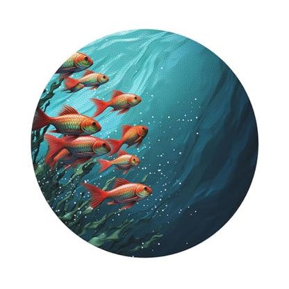 Drink Coasters Set of 4 Leather Coasters for Drinks Fish Aquarium Round Cup Mat Pad Easy Clean Bar Coasters Heat Resistant Funny Cup Coasters for Tabletop Protection,4 Inches - color: Round Shape
