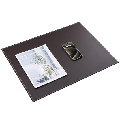 Desk Pad & Mat 24" x 18" Protector Large Mouse Pad PU Leather for Desktops and Laptops (Brown) - color: Brown-a111