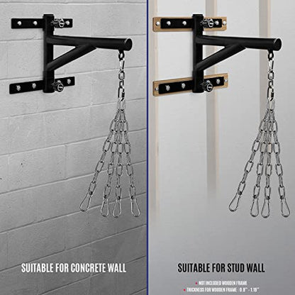 Yes4All Heavy Bag Hanger Wall Mount Punching Bag Hanger, Adjustable Heavy Duty Boxing Bag Bracket for Home Gym Indoor Outdoor
