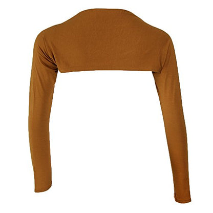 LoveinDIY Full Arm Sleeves Shrug Hijab Ramadan Islamic Stretchy Modal One Piece - color: Brown