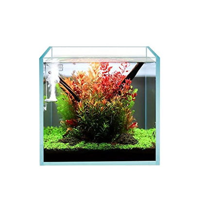 Cube Rimless Frameless Extra Clear All Glass Aquarium, Low Iron Glass Tank, 5mm Glass, White Leveling Mat Included, w/Lids Options - size: 2 GAL 7.8x7.8x7.8 in