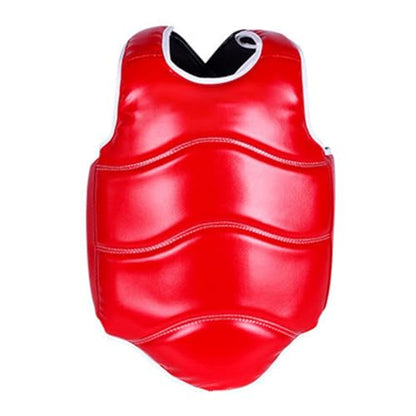 Padded Muay Thai Chest Protector Boxing, Taekwondo MMA Martial Arts Kickboxing Karate Sparring Body Guard Training - color: Red, size: Medium