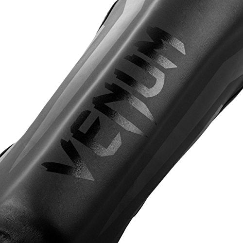 Venum Kids Elite Shinguards, Matte/Black, Large (9-11 Years)