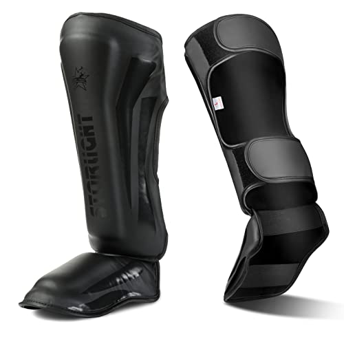 MMA Martial Arts Shin Guards – Padded, Adjustable Muay Thai Leg Guards with Instep Protection for Kickboxing/MMA Training and Sparring – Durable, Professional Equipment