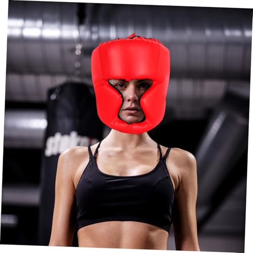 Boxing Headgear Sparring Guard for Adults Size L Red Protective Gear for Taekwondo Kickboxing Training Padded Safety Helmet for Sparring and Boxing