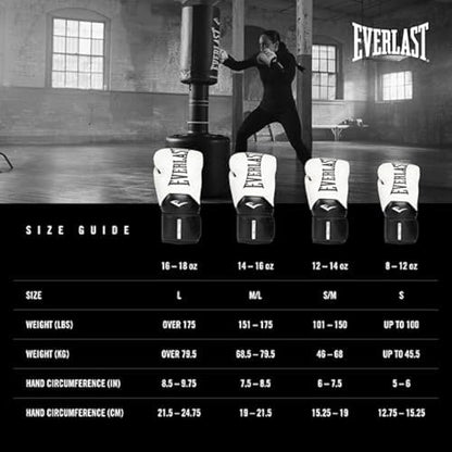 Everlast Elite 2 Boxing Gloves | Pro Training & Heavy Bag Gloves | Men & Women | Ventilated Palm | Multi-Layer Protection | Black/Gold, 16 oz