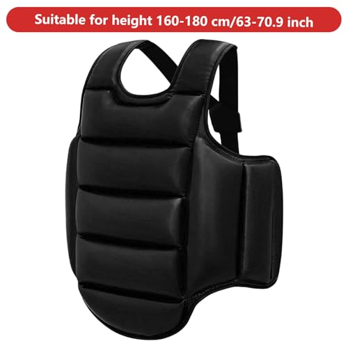 Boxing Body Protector, Reversible Chest Protector, Adjustable Taekwondo Sparring Gear, Sponge Boxing Training Equipment 160-180cm Equipment for Training Body Guard - color: Black & White