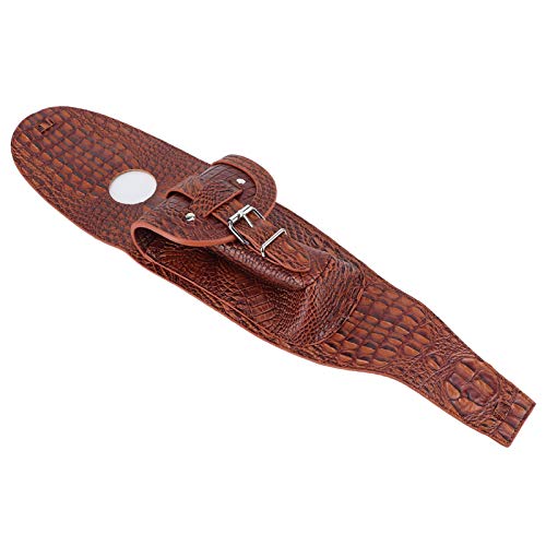 Fuel Box Panel Bag, Motorcycle PU Leather Gas Fuel Box Cover, Panel Pad Bib with Pouch Motorbike Accessory (Brown 02)(Brown) - color: Brown crocodile