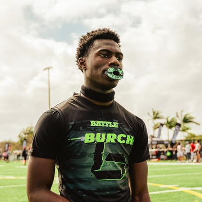 Battle Sports Oxygen Football Mouthguard | Maximum protection with a safe secure comfortable fit, Built-in airflow channels for easy breathing, No boiling required - color: Nightmare 3.0