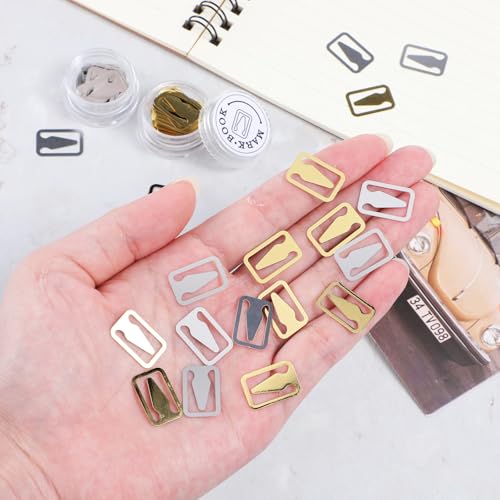 100Pcs Book Line Markers, Gold/Silver Metal Bookmarks Tin Mixed Metals Book Page Markers Book Marker Clips Book Annotation Supplies for Teachers, Students, Readers
