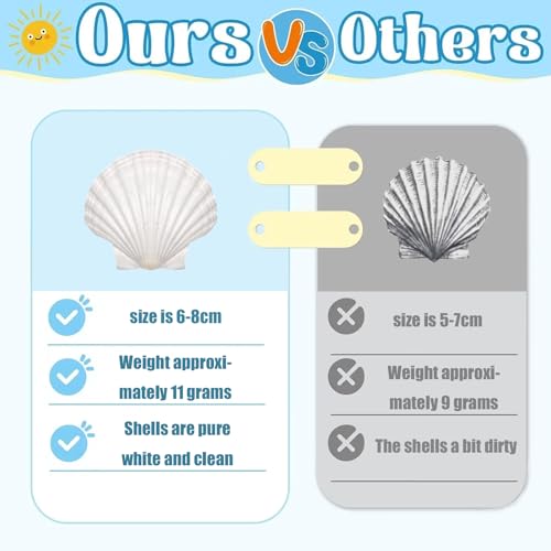 30PCS Natural Scallop Shells 2.3''-3'' White Sea Shells for DIY Craft Making, Hand Painting, Ocean Themed Party and Home Décor - size: L-30pcs