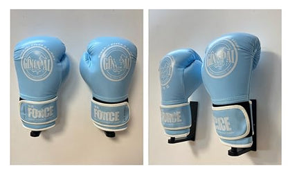 Wall-Mounted Boxing Glove Holder, Made of Stainless Steel, Suitable for Boxing Gloves Weighing 10 to 16 Ounces, Suitable for Home Gyms and Boxing Training Rooms (Black 4PCS)