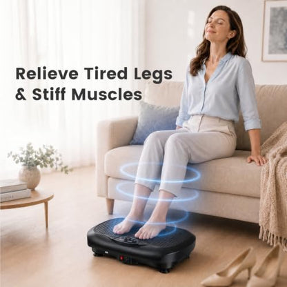Natini Vibration Plate Exercise Machine - Power Vibrating Plate for Lymphatic Drainage,Whole Body Workout Machine for Women Weight Loss Home Fitness, - style: Black