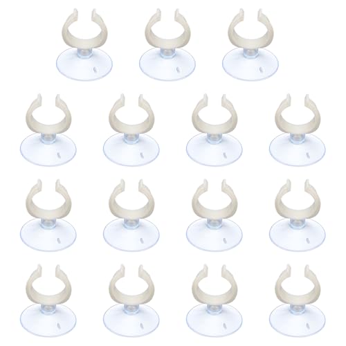 Aquarium Suction Cups, Fish Tank Suction Cups Clips Airline Tube Holders Clamps (Plastic, 15Pcs, Clear) for 1.1" Fish Tank Airline Tubing Binding Moss Shrimp Nest, 28x45MM - color: Clear, size: 28x45MM