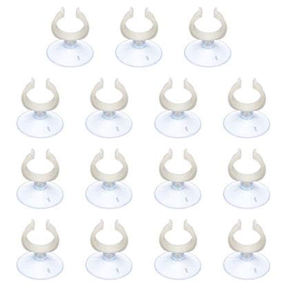 Aquarium Suction Cups, Fish Tank Suction Cups Clips Airline Tube Holders Clamps (Plastic, 15Pcs, Clear) for 1.1" Fish Tank Airline Tubing Binding Moss Shrimp Nest, 28x45MM - color: Clear, size: 28x45MM