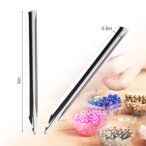 6 Pcs 6 Inch Metal Lab Spatula Micro Lab Scoop Spatula | Bead Scoop with Rounded Pointed Ends for Small Beads Laboratory Sampling Spoon for Mixing Powders Pastes Transferring Tool