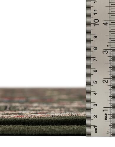 Rugs.com - Bokhara Collection Rug – 10 Ft Runner Dark Green Stain-Resistant Runner Rug, Perfect for Hallways, Entryways, and Kitchens - color: Dark Green, size: 2'7" x 10' (Runner)