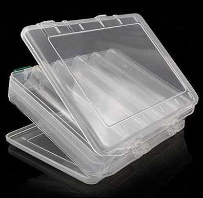 Double-Sided Fishing Lure Hook Tackle Box Visible Hard Plastic Clear Fishing Lure Bait Squid Jig Minnows Hooks Accessory Storage Case Container (Clear-10 Slots) - color: Clear-10 Slots