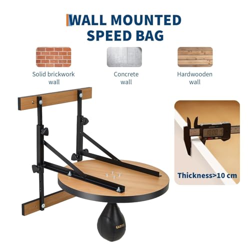 Garvee Speed Bag Platform for Boxing Punching Practice with 24 Inch Board Height Adjustable Mount 360 Degree Swivel and Includes Speed Bag Air Pump