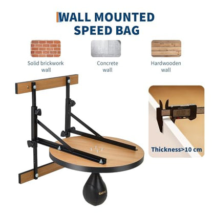 Garvee Speed Bag Platform for Boxing Punching Practice with 24 Inch Board Height Adjustable Mount 360 Degree Swivel and Includes Speed Bag Air Pump