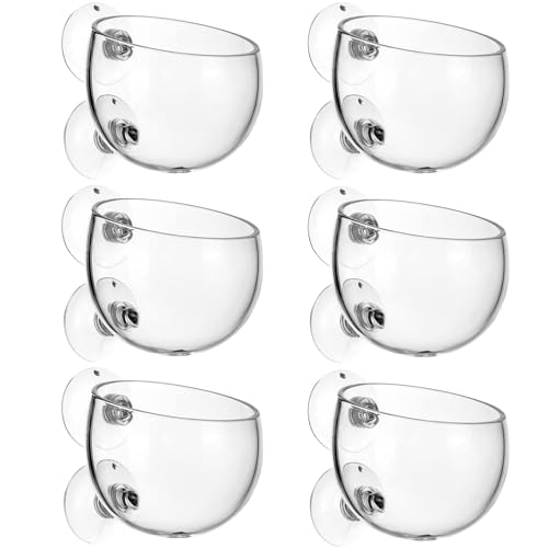 Tfwadmx 6 Pieces Aquarium Plant Holder Pot Aquarium Decor Crystal Glass Aquatic Plant Cup with Suction Cups Aquarium Fish Tank Decorations