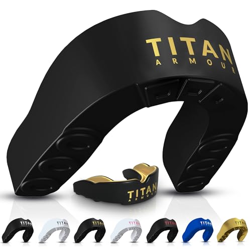 Mouth Guard Boxing, Dual-Layer Boil & Bite Mouthguard, Adult | Premium Dual-Layer | Case Included | Adult & Youth Custom-Fit Mouthpiece | Football, MMA, Hockey, Lacrosse, BJJ, Basketball - color: Gold, size: Junior Under 11