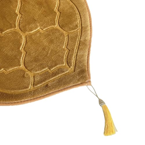 JE JOUE Prayer Rug Muslim Mat Islamic - Thickening Sponge Muslim Rug for Men Women Eid Travel Ramadan, Soft Luxury Great for Knees and Forehead （Champagne） - color: Champagne