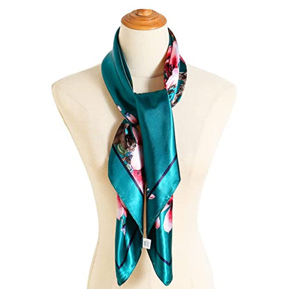 vimate 35" Square Silk Like Head Scarf - Women's Fashion Satin Scarf Bandana for Hair Wrapping at Night. - color: H#. Style--51