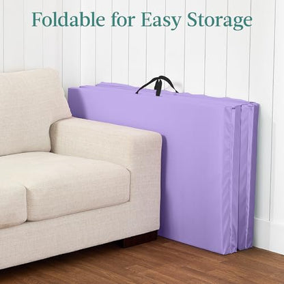 Best Choice Products 10ftx4ftx2in Folding Gym Mat 4-Panel Exercise Gymnastics Aerobics Workout Fitness Floor Mats w/Carrying Handles - color: Purple