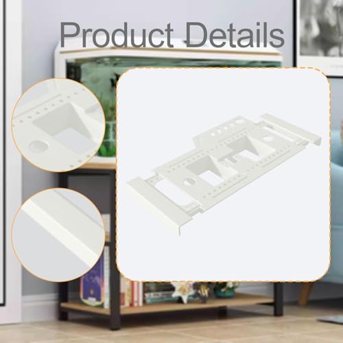 Fish Tank Shelf Storage Rack Tool Holder Accessory Organizer Easy to Install for Aquarium Fans Bedroom Office Environment, White