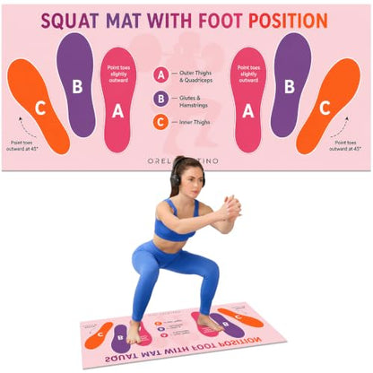 Squat Mat with Foot Position,Non-Slip Workout Mat for Squat & Leg Exercises - color: Rose