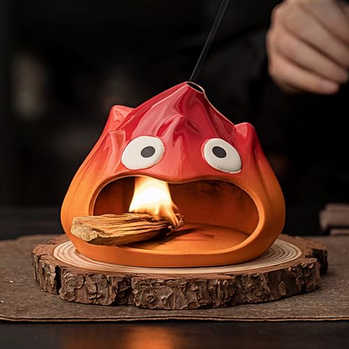 Ceramic Palo Santo Holder & Cone Incense Burner - Mini Chimney - color: Red