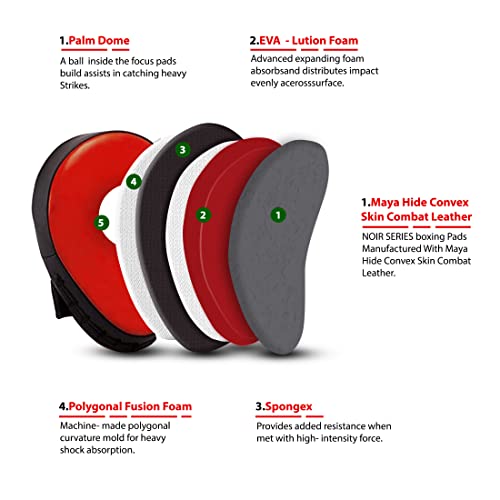 Green Hill Focus Mitts Boxing Pads - color: Red/Black