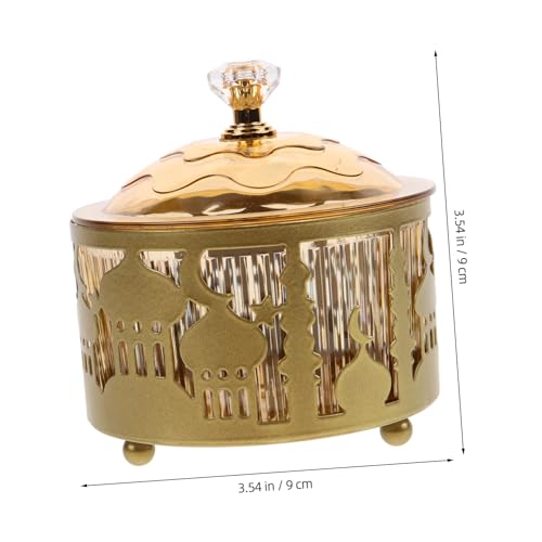 Ciieeo 2pcs Middle Eastern Eid Candy Serving Tray Elegant Snack Storage for Dried Fruits Treats for Ramadan Celebrations and Home Decor Gold Finish