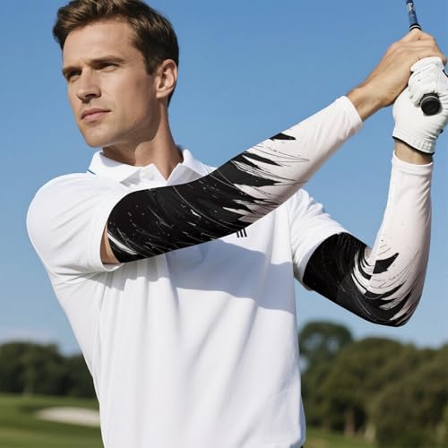 Purple Cooling Arm Sleeves for Men & Women – Breathable, Sun Protection, Sports Arm Sleeves for Women, Men & Youth - color: Black White Graffiti