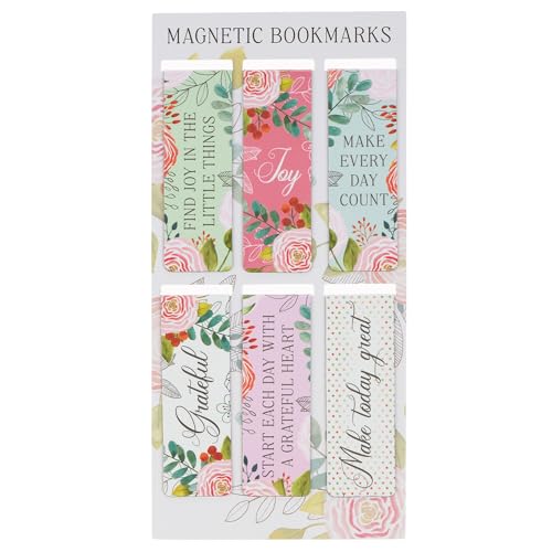 With Love Magnetic Bookmarks: Find Joy (Bookmark Set of 6) | Gifts for Book Lovers, Women, Teachers, Students, Page Markers - Books, Bibles, Fridge Magnets, Faith Based, Floral, Pastels - color: Find Joy (Set/6, Sm)